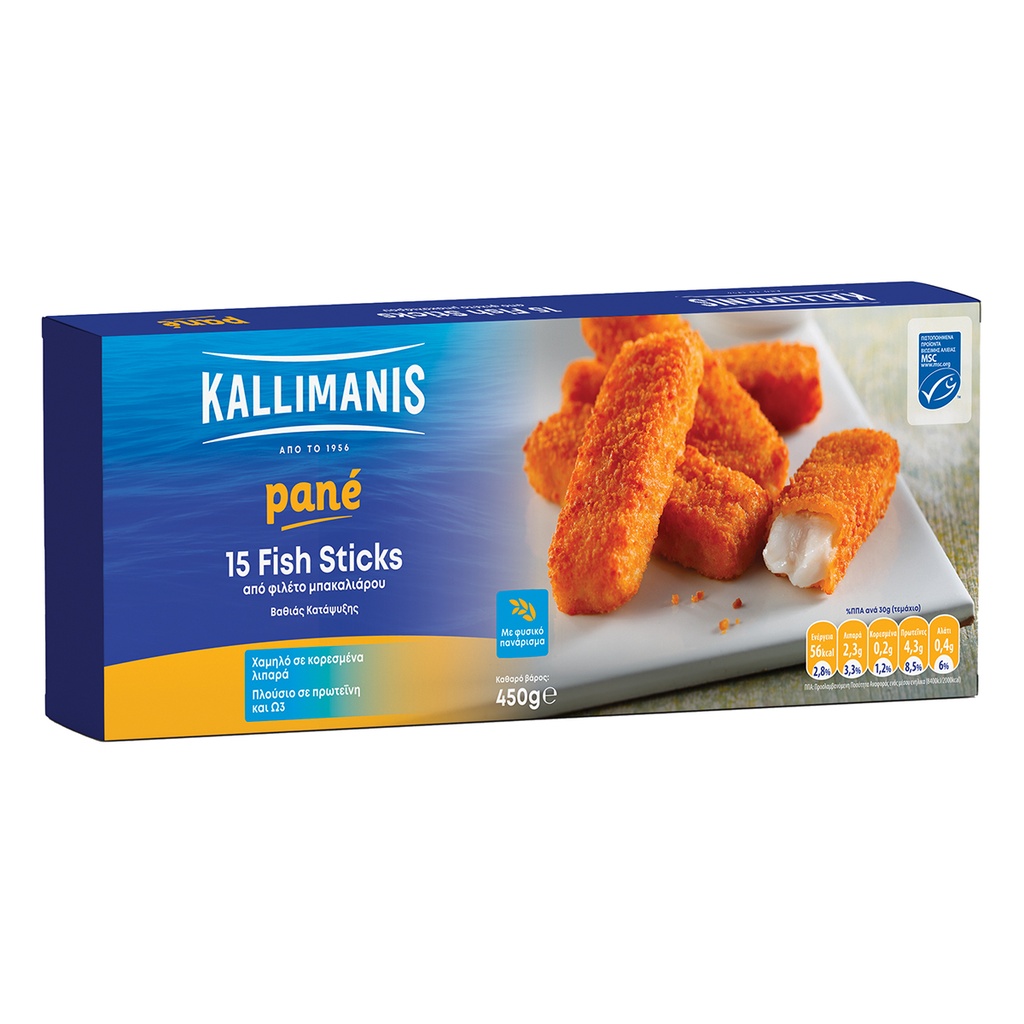[1027245] ΚΑΛΛΙΜΑΝΗ 450G FISH STICKS ΠΑΝΕ