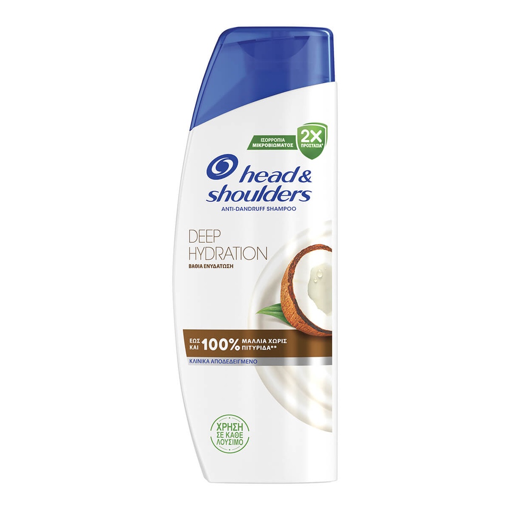 Head & Shoulders Coconut Σαμπουάν Βαθιάς Ενυδάτωσης 330ml – Καθαριότητα και Θρέψη