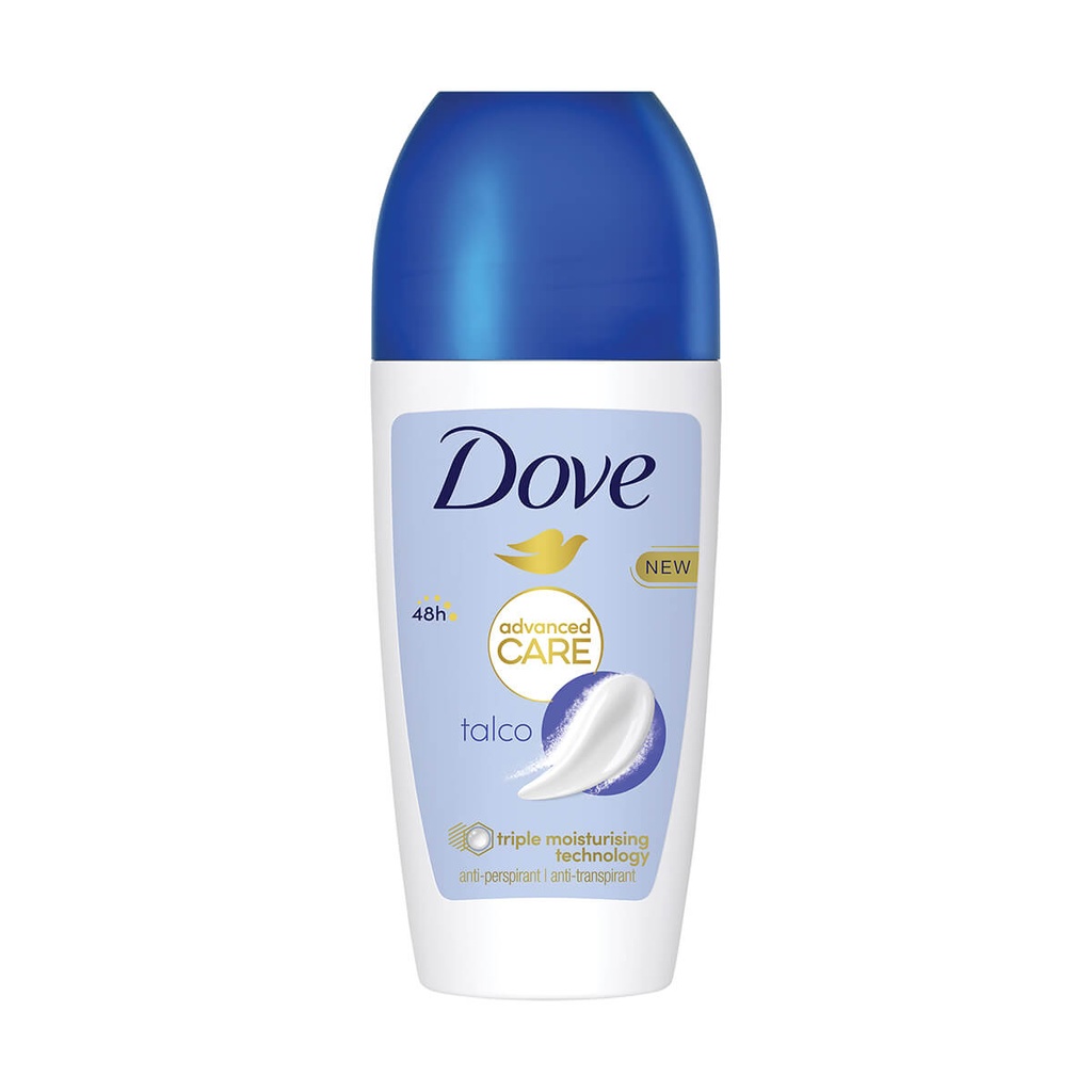 Dove Deo Roll On Talco Advance 50ml – 48h Προστασία και Άρωμα Τάλκ