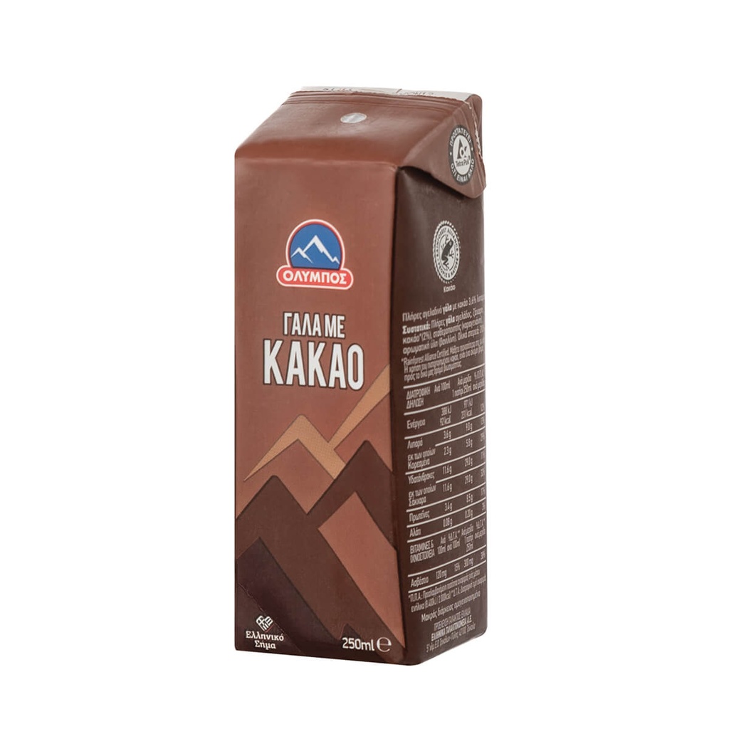 [1023519] ΟΛΥΜΠΟΣ 250ML ΡΟΦΗΜΑ ΓΑΛΑ ΚΑΚΑΟ 3,6% ΛΙΠ / ΜΕ ΚΑΛΑΜΑΚΙ