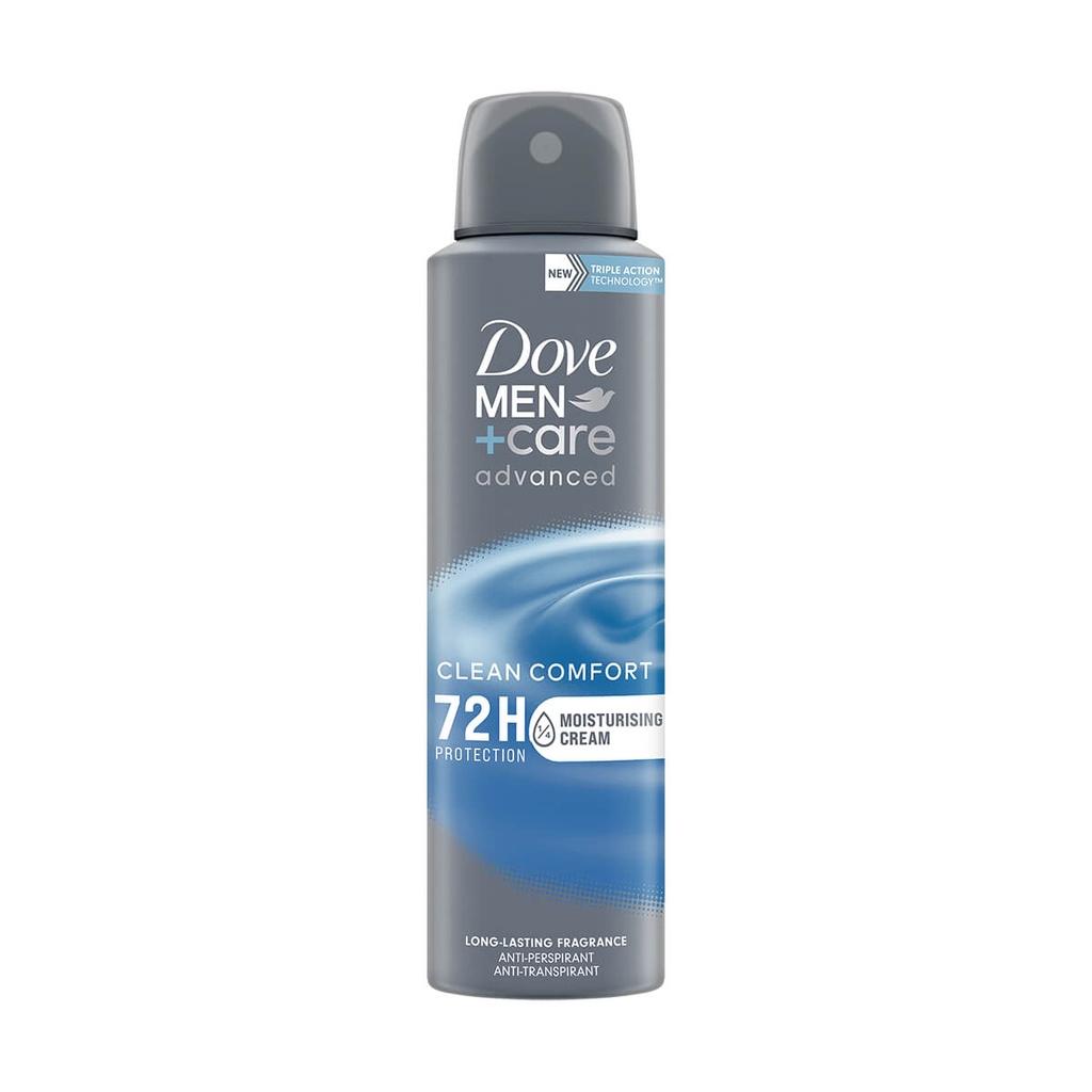 Dove Advance Clean Comfort Ανδρικό Αποσμητικό Spray 150ml – 48h Προστασία και Φρεσκάδα