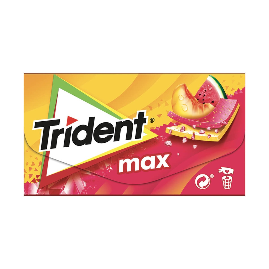 [1034366] Trident Τσίχλες Max Ροδάκινο / Καρπούζι 27gr