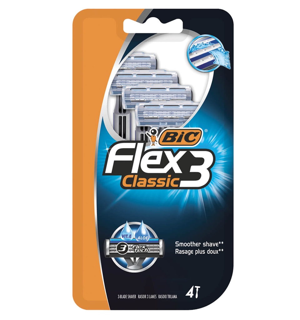 [1031670] BIC 4-ΤΜΧ ΞΥΡΑΦΑΚΙΑ FLEX 3 CLASSIC