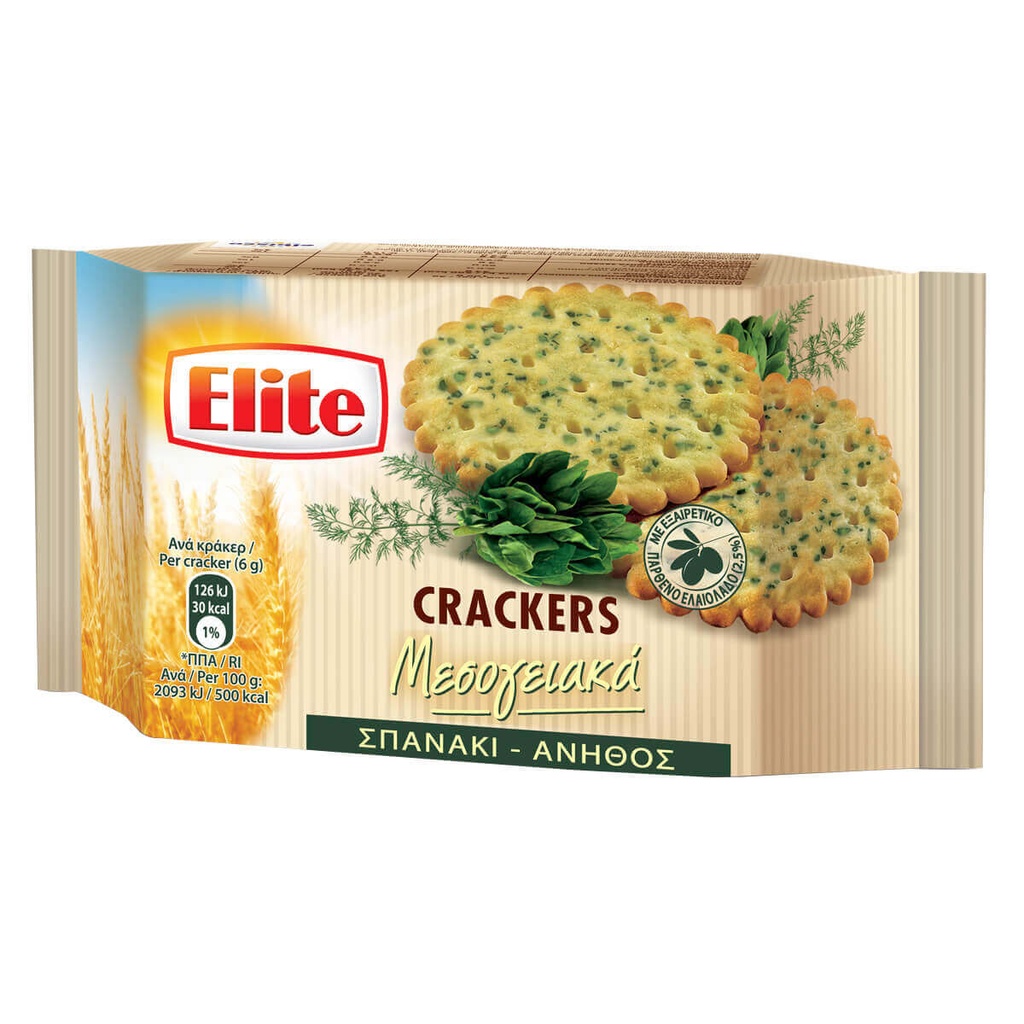 [1005217] ELITE 105G CRACKERS ΜΕΣΟΓ. ΣΠΑΝΑΚΙ / ΑΝΗΘΟ