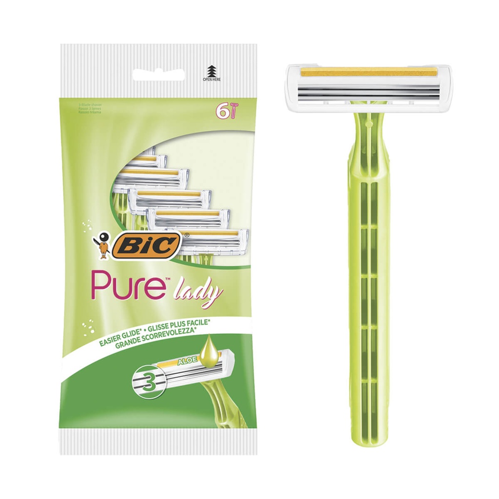 [1031675] BIC 6-ΤΜΧ ΞΥΡΑΦΑΚΙΑ PURE LADY ALOE ΜΙΑΣ ΧΡΗΣΗΣ