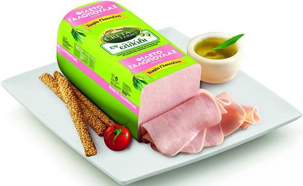[996286] Creta Farms Εν Ελλάδι Φιλέτο Γαλοπούλας Βραστό Χωρίς Γλουτένη (200g ~ 10 φέτες)