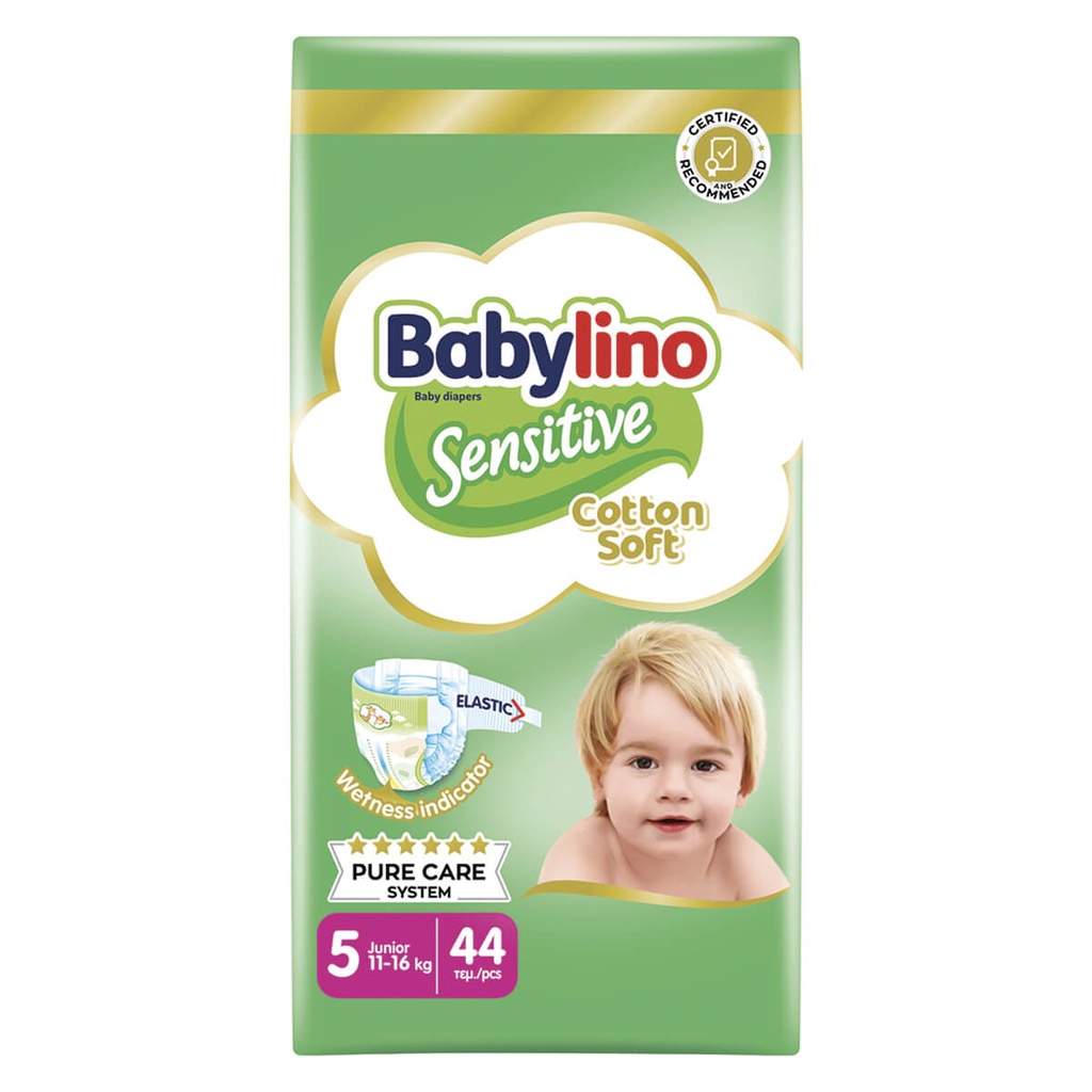 [1007577] Babylino Sensitive Cotton Soft No5 11-16 Kg Value Pack 44 τμχ
