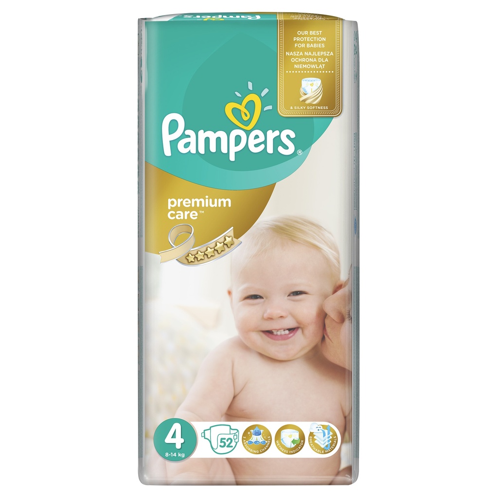[1006676] Pampers Πάνες Premium Care Jumbo Νο4 9-14kg 52τμχ