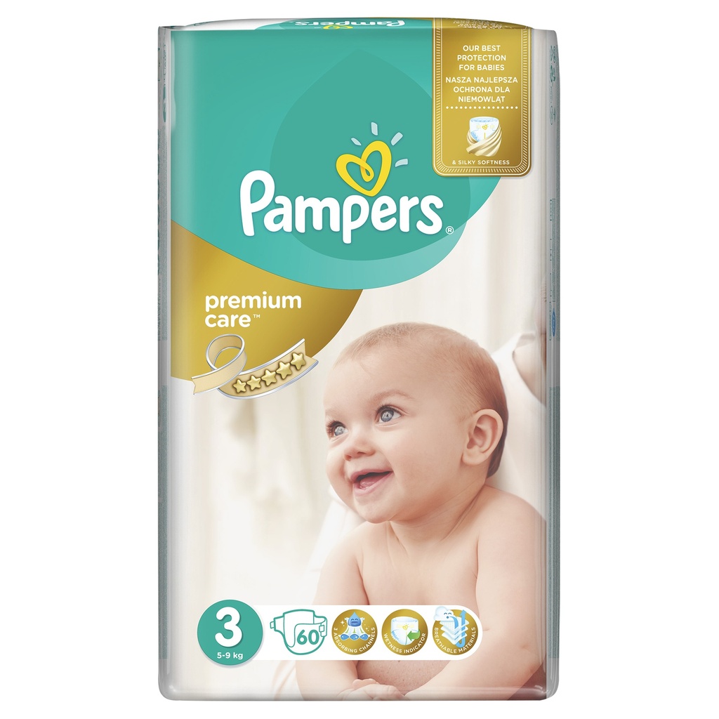[1015213] Pampers Πάνες Premium Care Jumbo Νο3 6-10kg 60τμχ