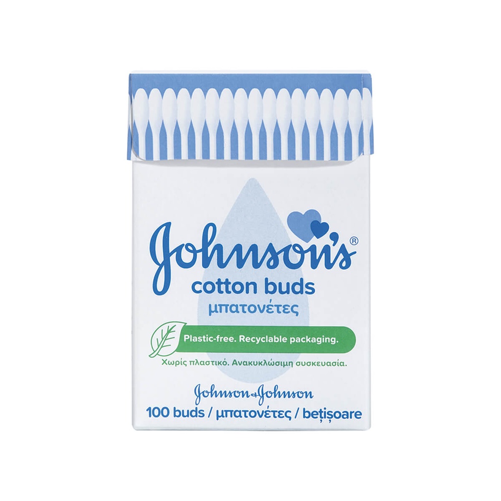 [1017665] Johnson's Baby Μπατονέτες Χωρίς Πλαστικό 100τμχ – Ασφαλής Καθαρισμός