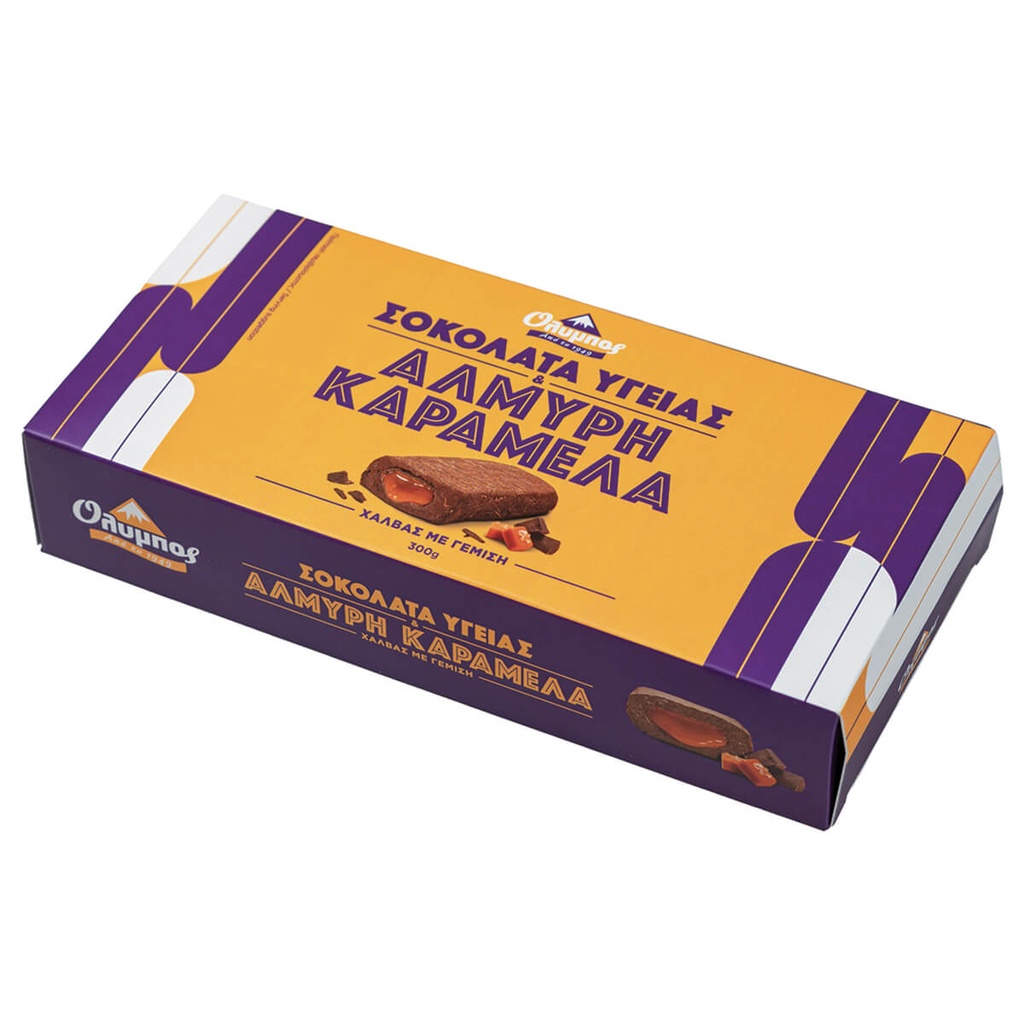 [1021524] Όλυμπος Χαλβάς Μαύρη Σοκολάτα & Αλμυρή Καραμελά 300gr