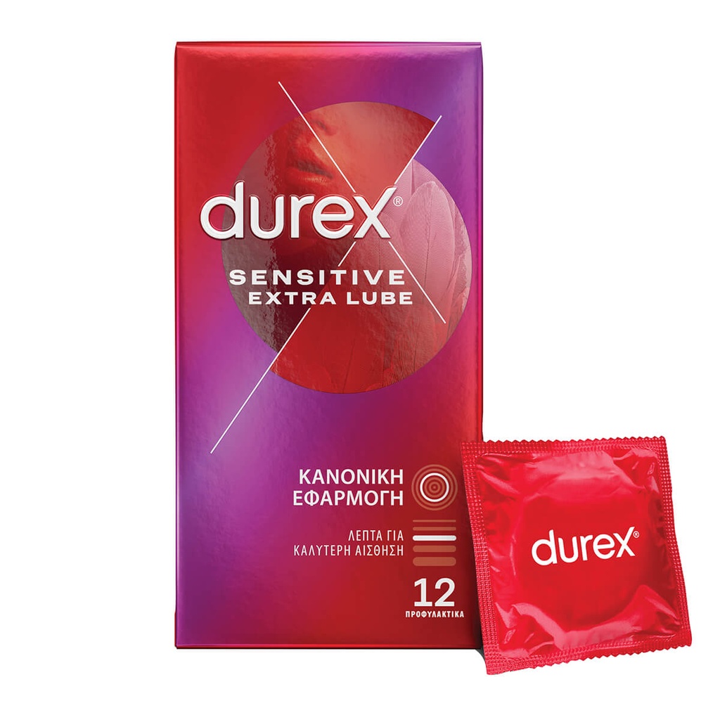 [1023260] DUREX 12-TMX ΠΡΟΦΥΛΑΚΤΙΚΑ SENSITIVE EXTRA LUBE