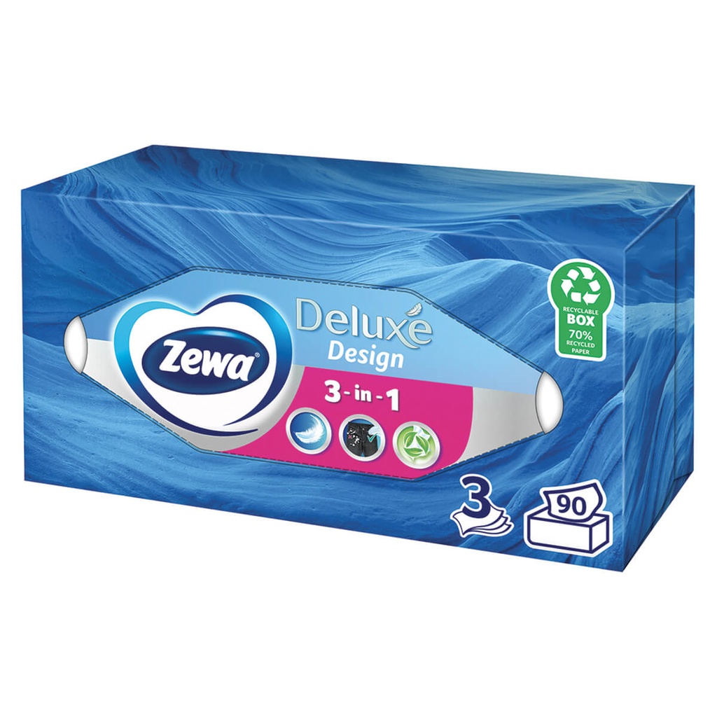 Zewa Deluxe Χαρτομάντηλα Επιτραπέζια 3φύλλων 90τμx 162g
