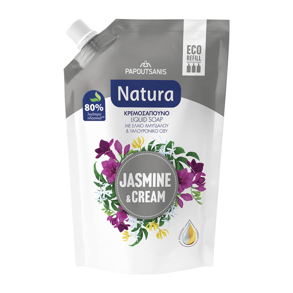 Natura Κρεμοσάπουνο Jasmine & Cream Ανταλλακτικό 500ml