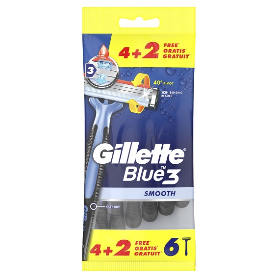 [1011489] GILLETTE BLUE-3 ΞΥΡΑΦΑΚΙΑ 4-ΤΜΧ(+2 free) ΜΙΑΣ ΧΡΗΣΗΣ
