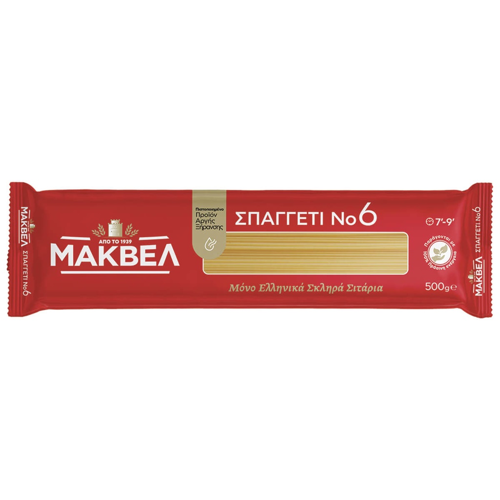 [1009489] Μάκβελ Σπαγγέτι Μακαρόνια No.6 500gr