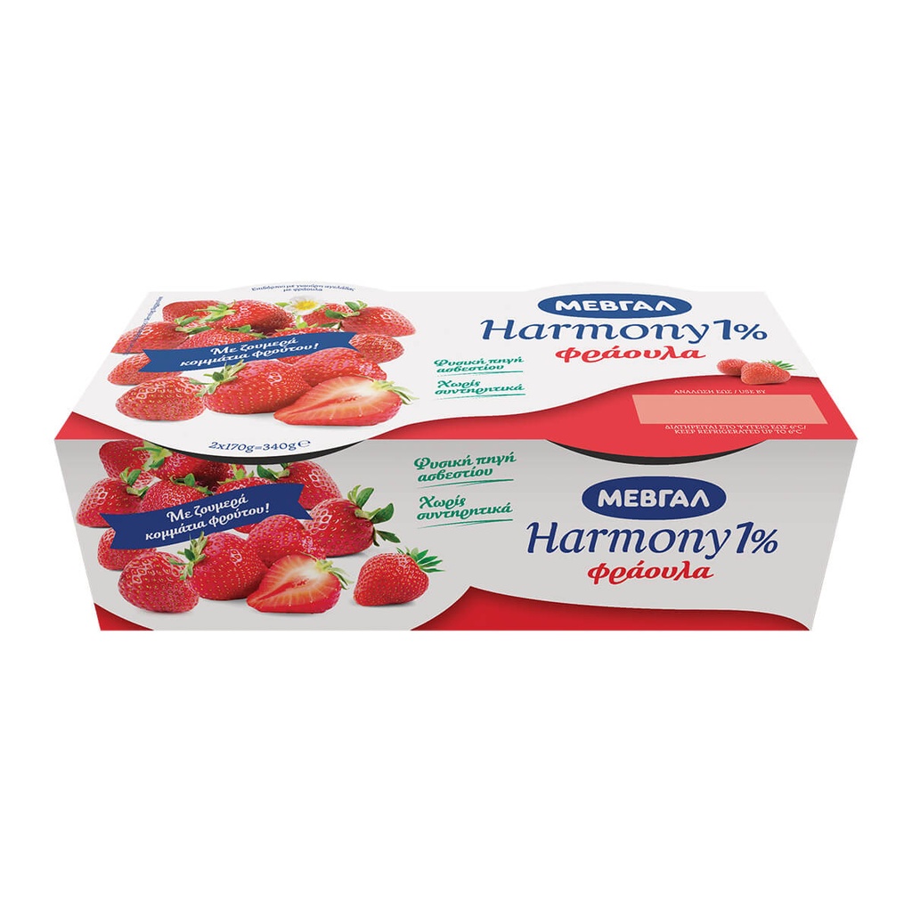 ΜΕΒΓΑΛ HARMONY 170Gx2 ΓΙΑΟΥΡΤΙ 1% ΦΡΑΟΥΛΑ