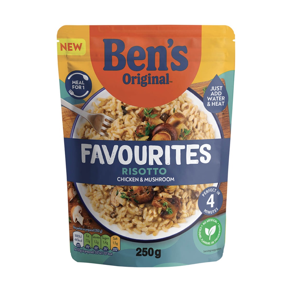 BEN'S ORIGINAL 250G FAVs RISOTTO ΚΟΤΟΠΟΥΛΟ-ΜΑΝΙΤ