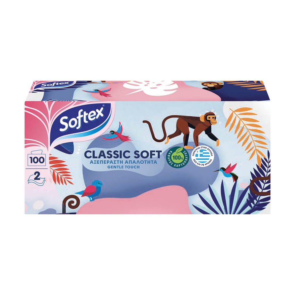[1002433] Softex Χαρτομάντηλα Επιτραπέζια Classic 2φύλλων 100τμχ 126gr