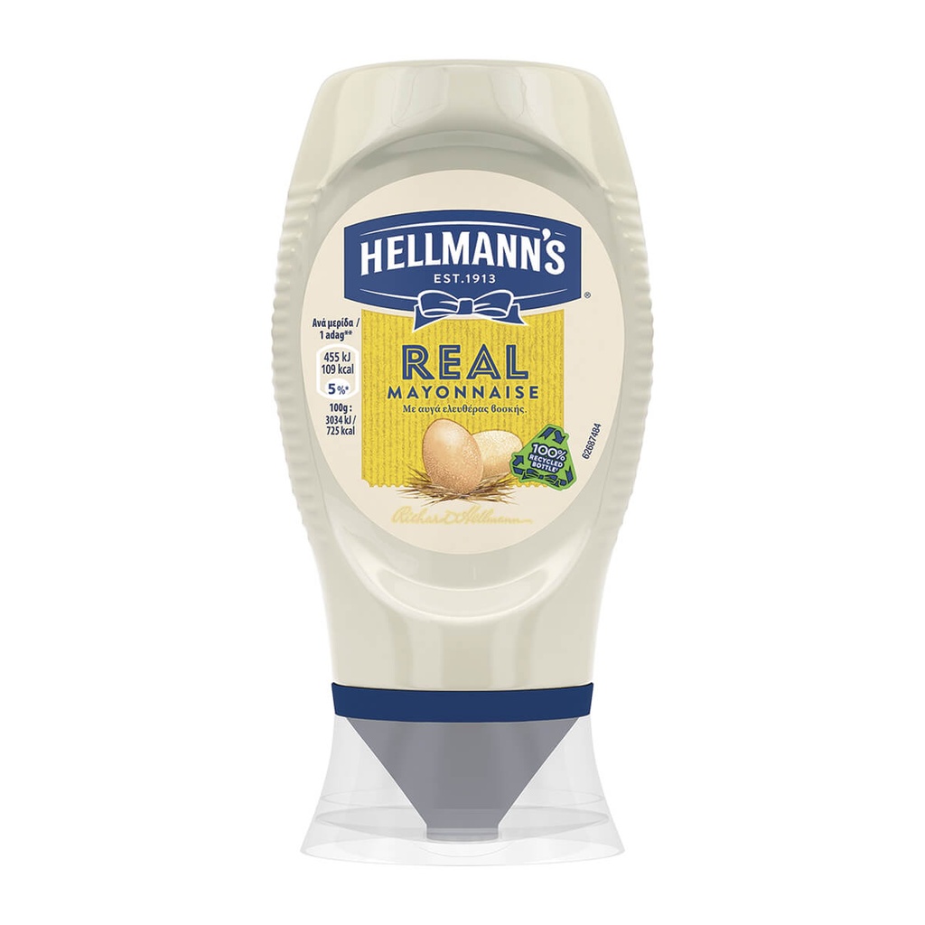 [1025911] HELLMANN'S 250ML REAL ΜΑΓΙΟΝΕΖΑ (TOP DOWN)