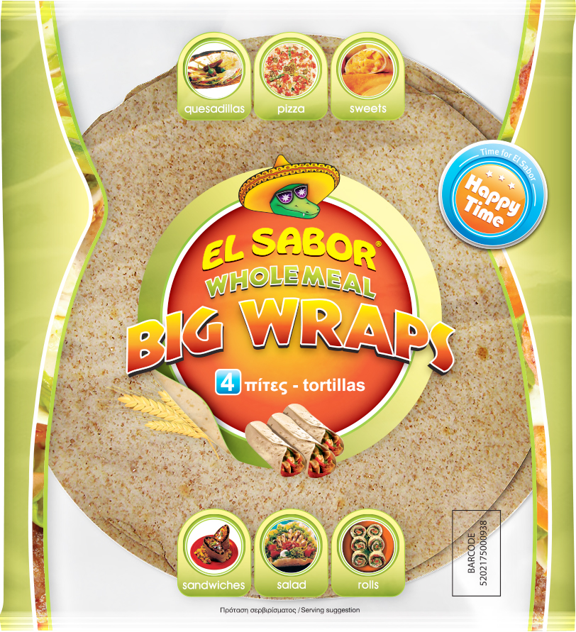 [1000722] El Sabor Wraps Ολικής Άλεσης 245gr 4τμχ